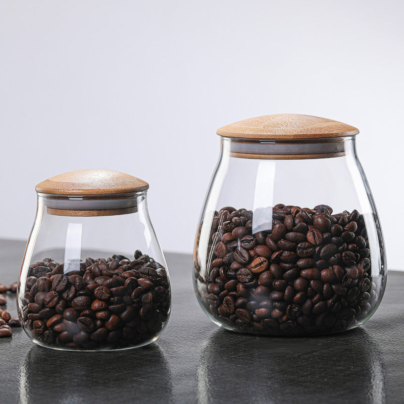 Mushroom Shaped Glass Storage Jar