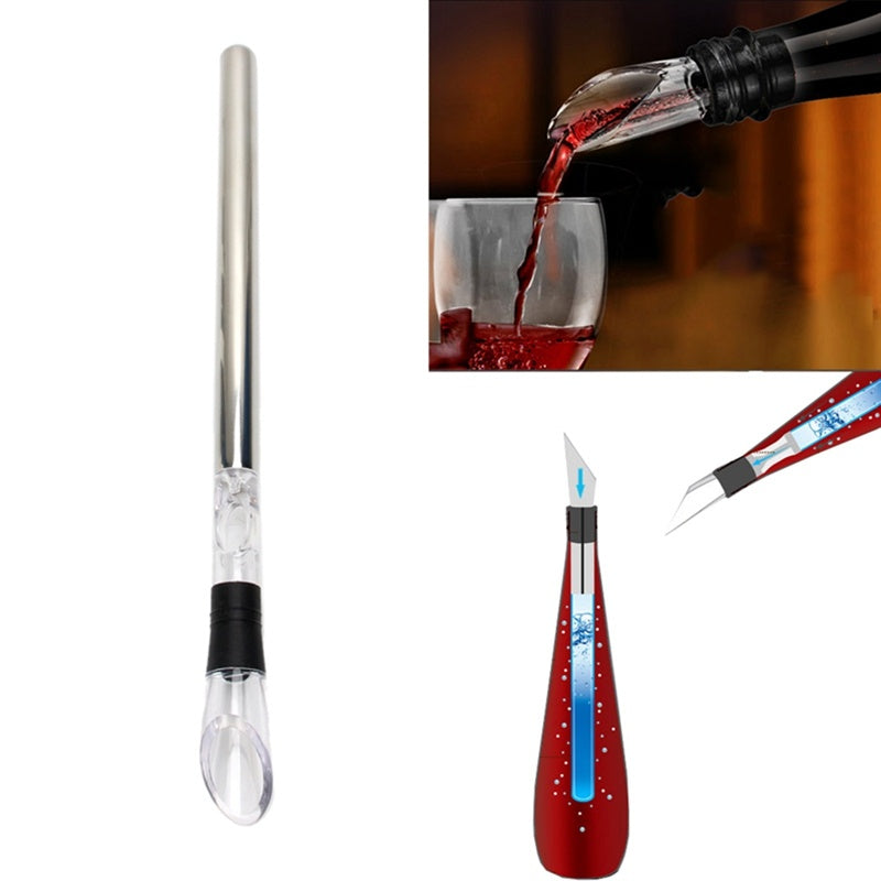 3-IN-1 Stainless Steel Wine Chilling Rod and Aerator - Kitchen Tools