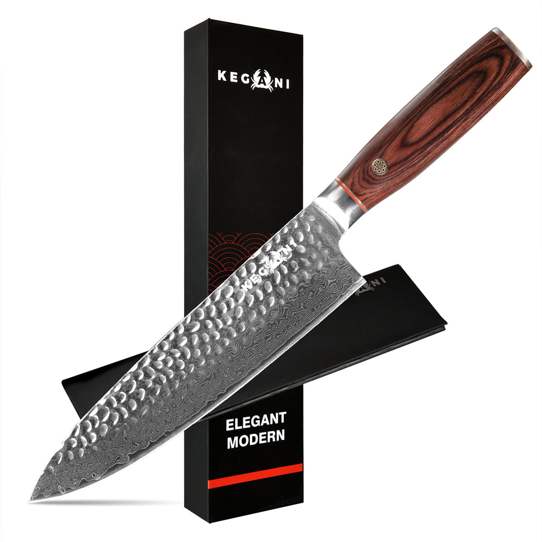 Kegani Damascus Steel 8 Inch Japanese Chef