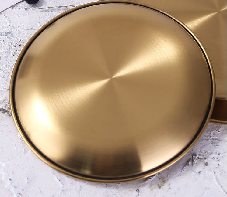 Retro Stainless Steel Dinner Plates