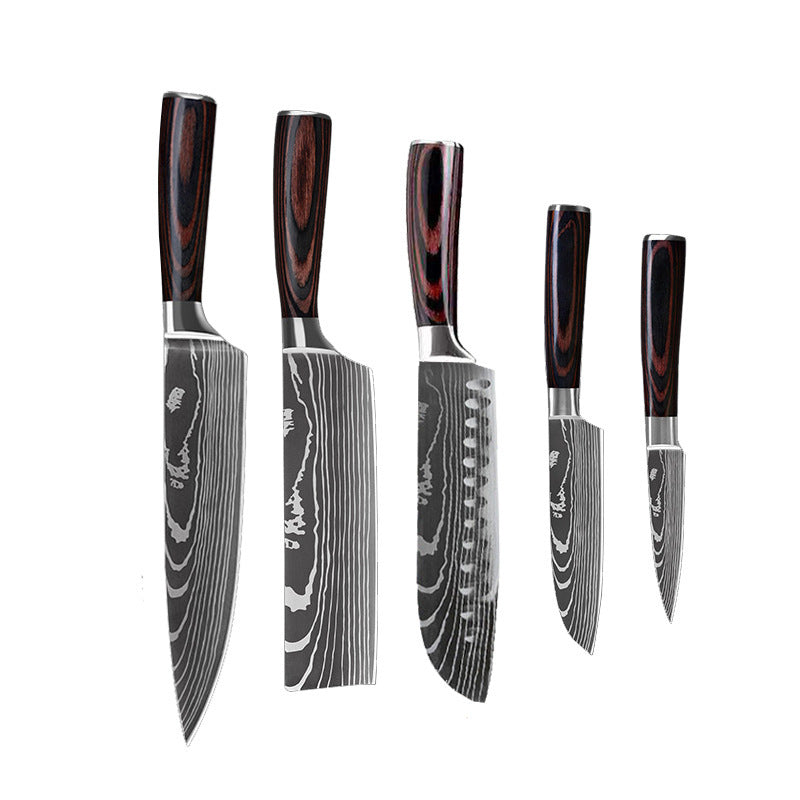 Complete Damascus Steel Kitchen Knife Set 6-10 Pieces - Sharp Knives