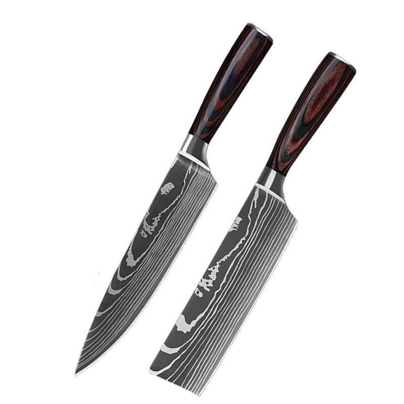 Complete Damascus Steel Kitchen Knife Set 6-10 Pieces - Sharp Knives