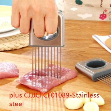 Stainless Steel Garlic Press Rocker and Food Slicer Assistant