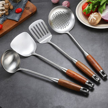 Stainless Steel Kitchen Utensils With Huali Wood Handle