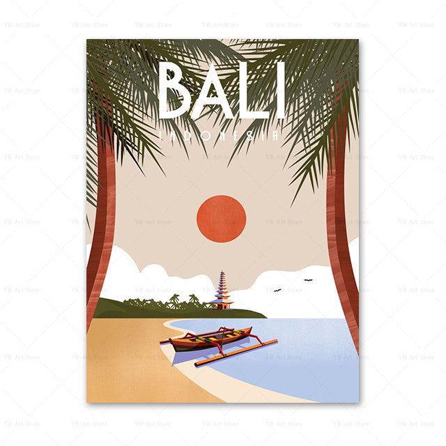 Travel Poster Print On Canvas