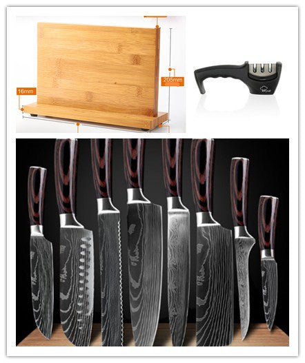 Damascus Steel Kitchen Knife Set - Professional Kitchen Knives