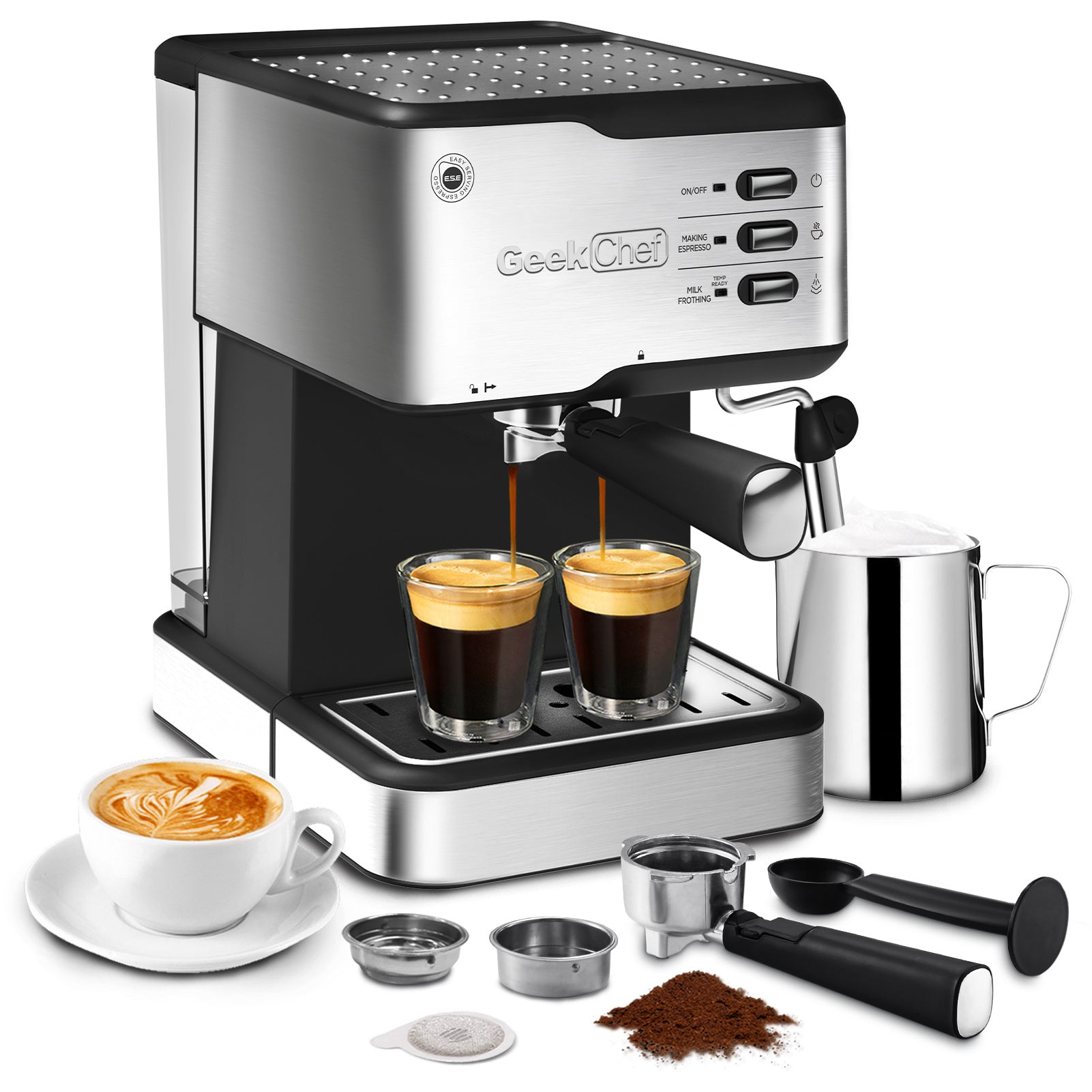 Geek Chef Espresso Machine Compatible With POD Brewing