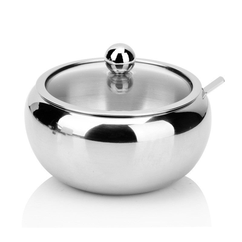 Stainless Steel Seasoning Bowl with Lid and Spoon