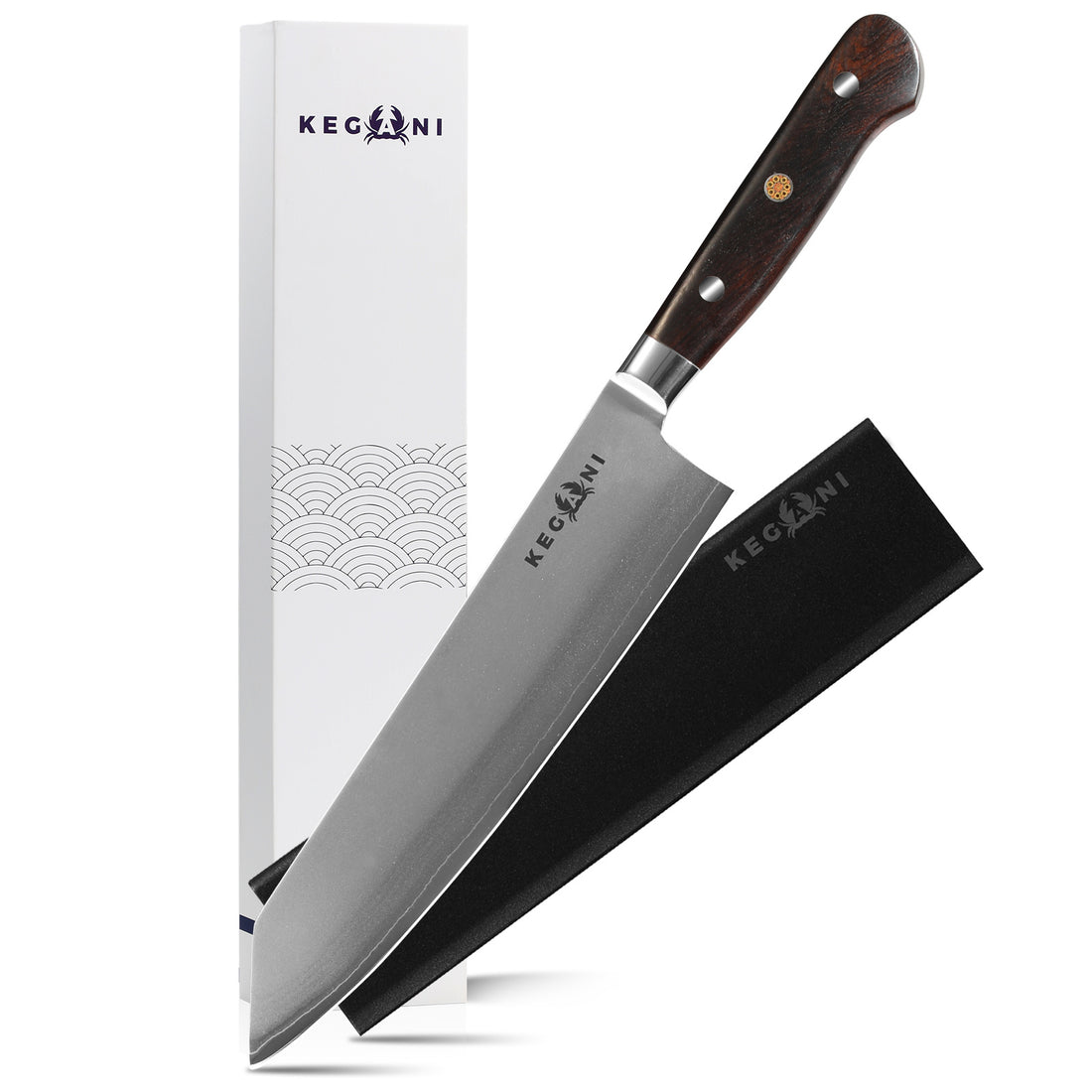 Kegani Kiritsuke 8-Inch Professional Japanese Layered Steel Chef Knife