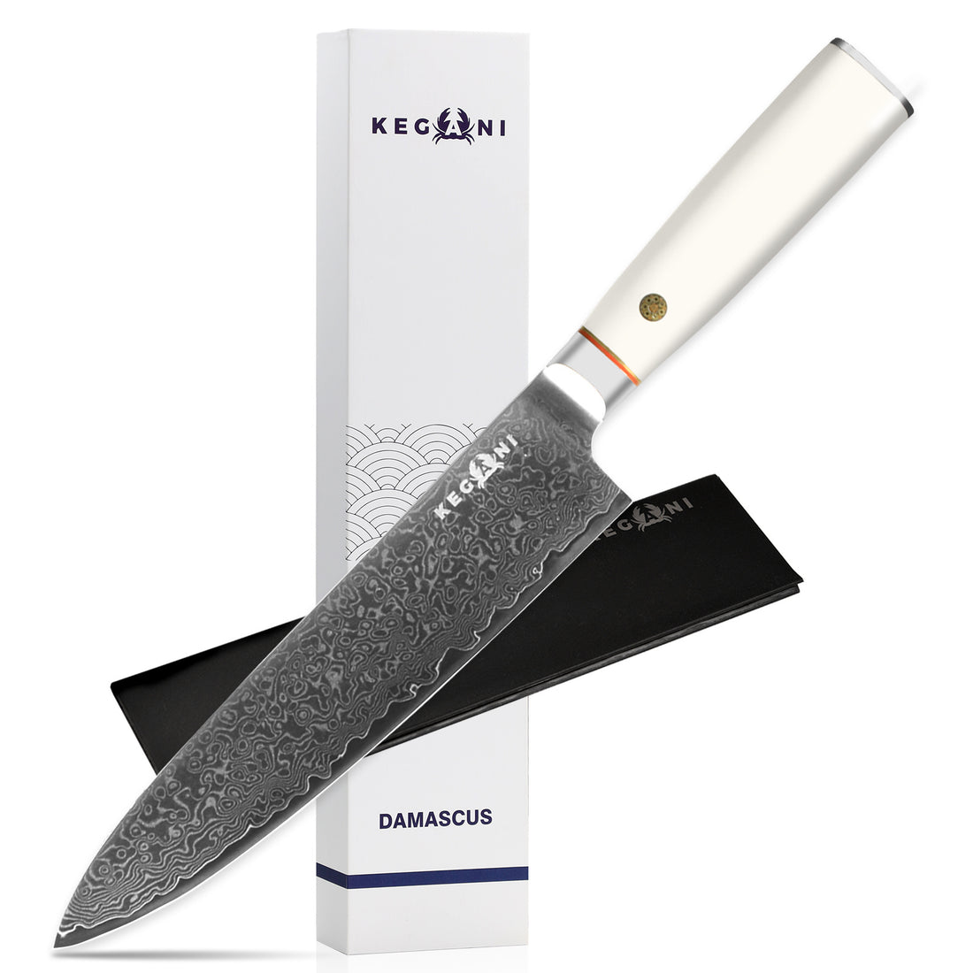 Kegani 8 Inch Professional Damascus Steel Chef Knife