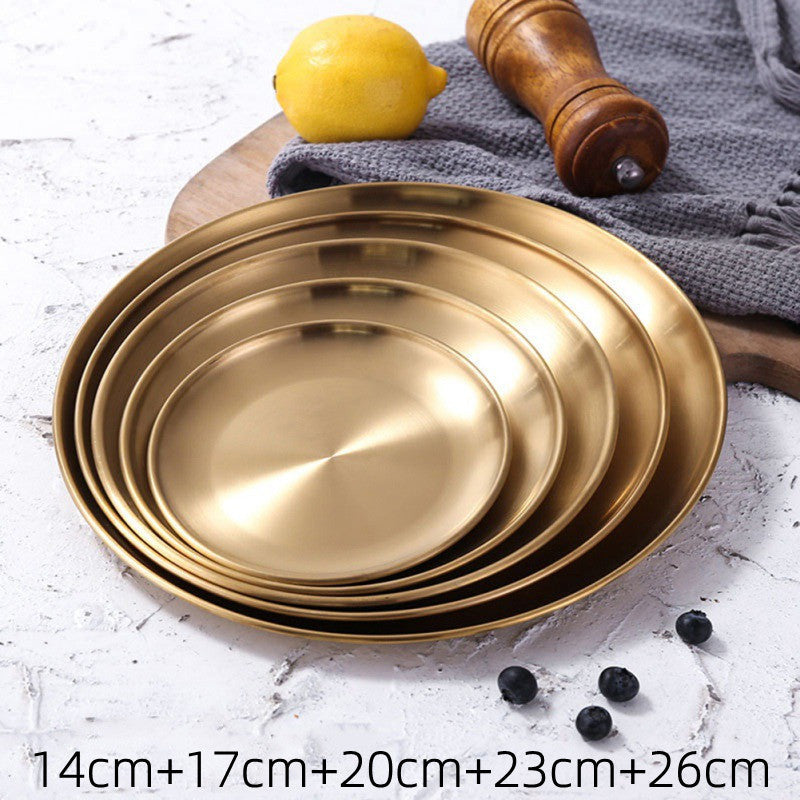 Retro Stainless Steel Dinner Plates