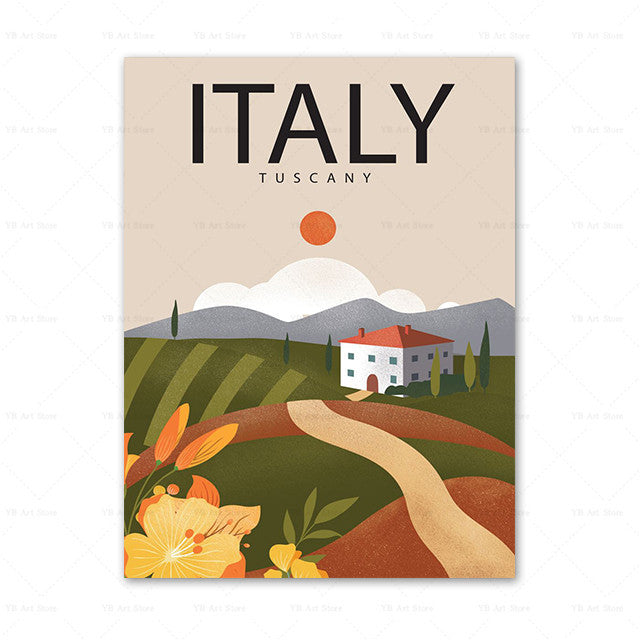 Travel Poster Print On Canvas