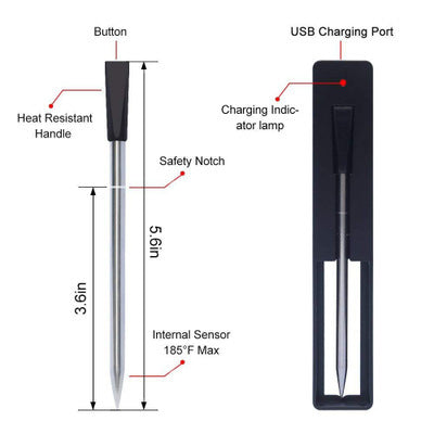 Accurate Bluetooth BBQ Thermometer Probe for Perfect Grilling