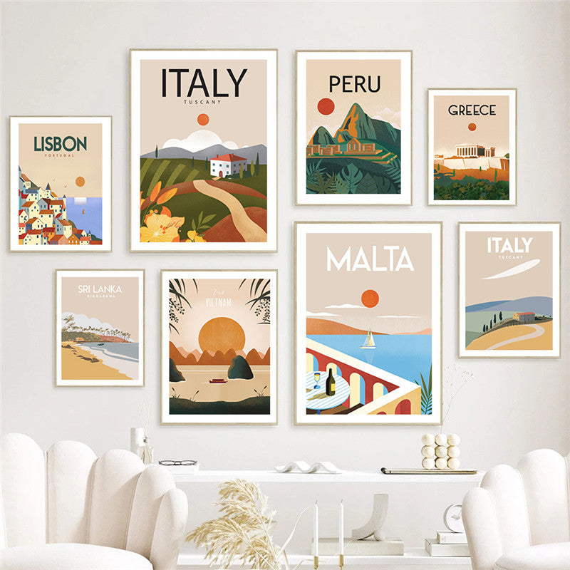 Travel Poster Print On Canvas