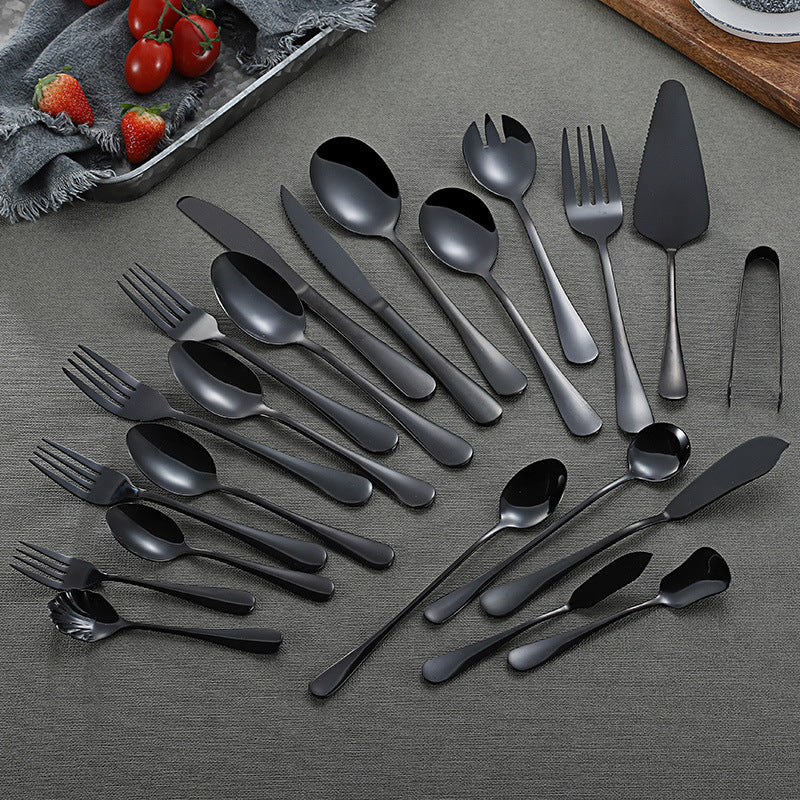 Black Titanium-Plated Stainless Steel Flatware - Modern Dining