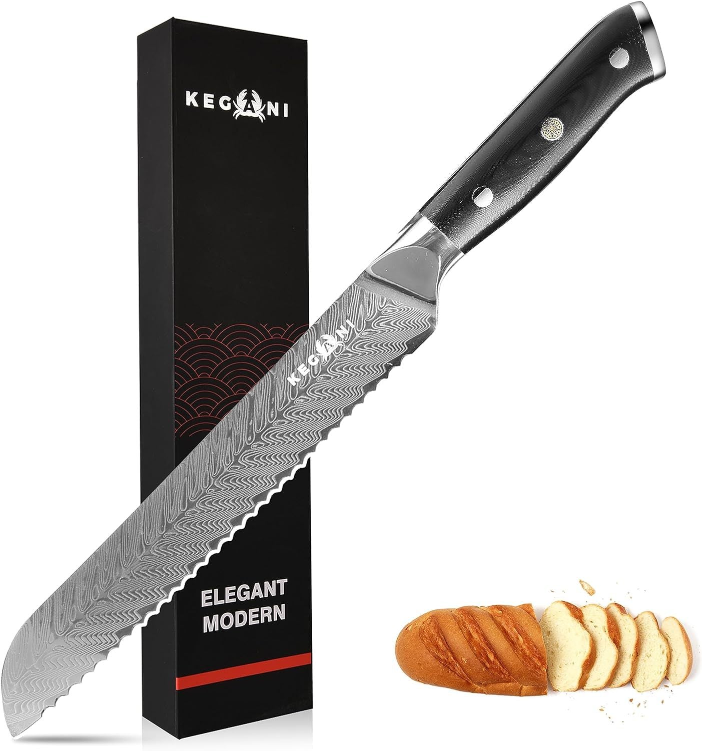 Kegani 73 Layers AUS-10 Damascus Steel Kitchen Knife