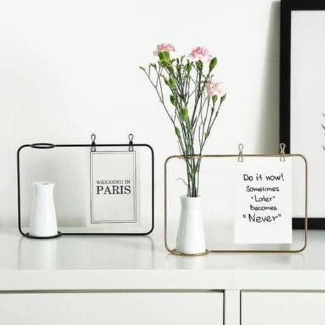 Iron Photo Frame Stand and Small Vase