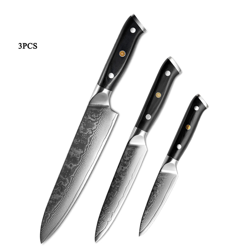 Japanese Damascus Steel Kitchen Knife or Knife Set