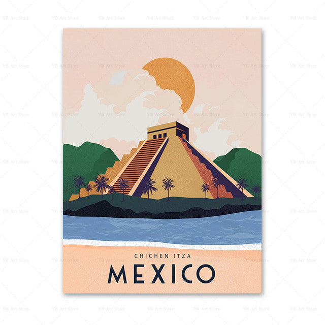 Travel Poster Print On Canvas