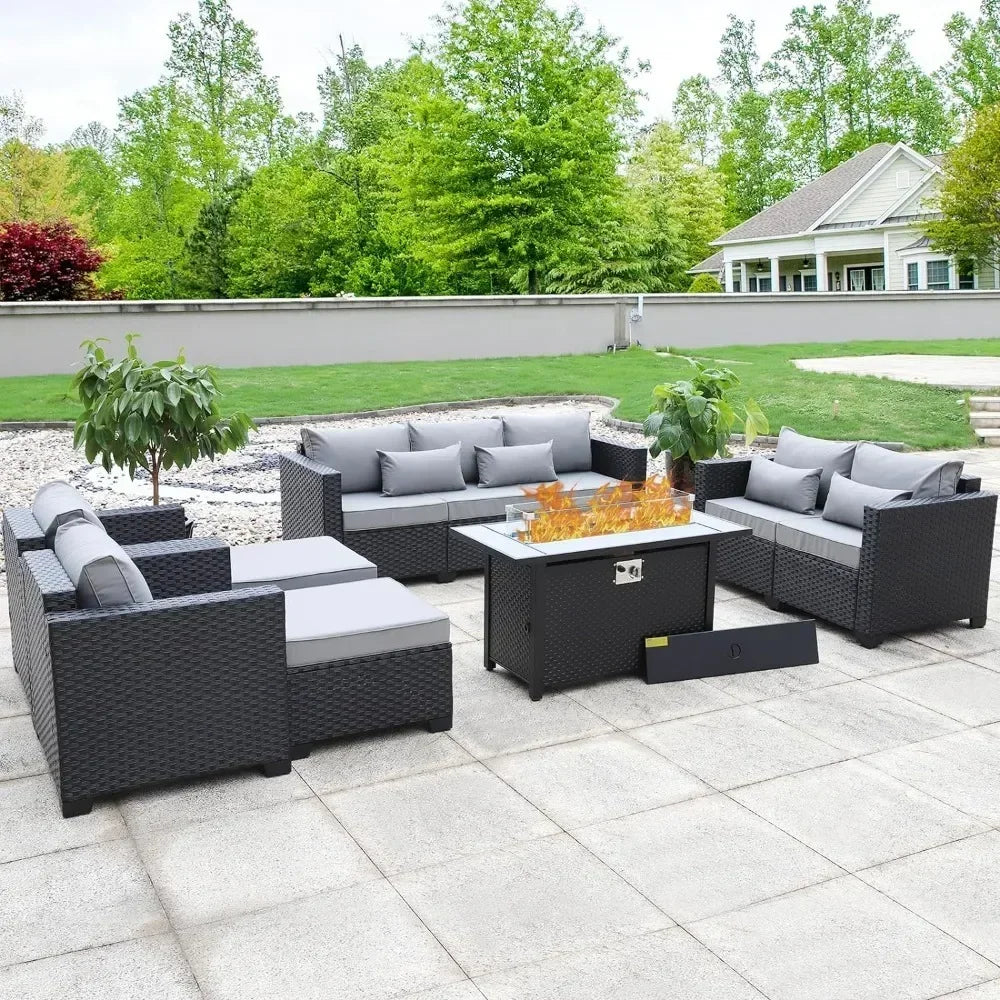 7 pcs Fire Pit Table Patio Set - Best Outdoor Furniture 