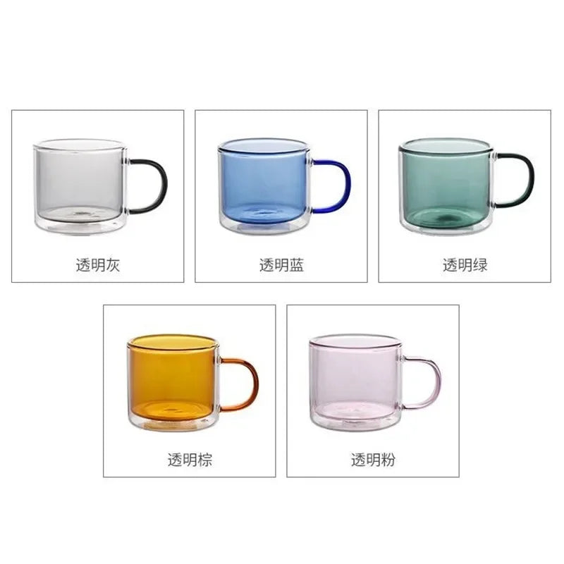 Stylish Colored Glass Coffee Cup for a Unique Drinking Experience