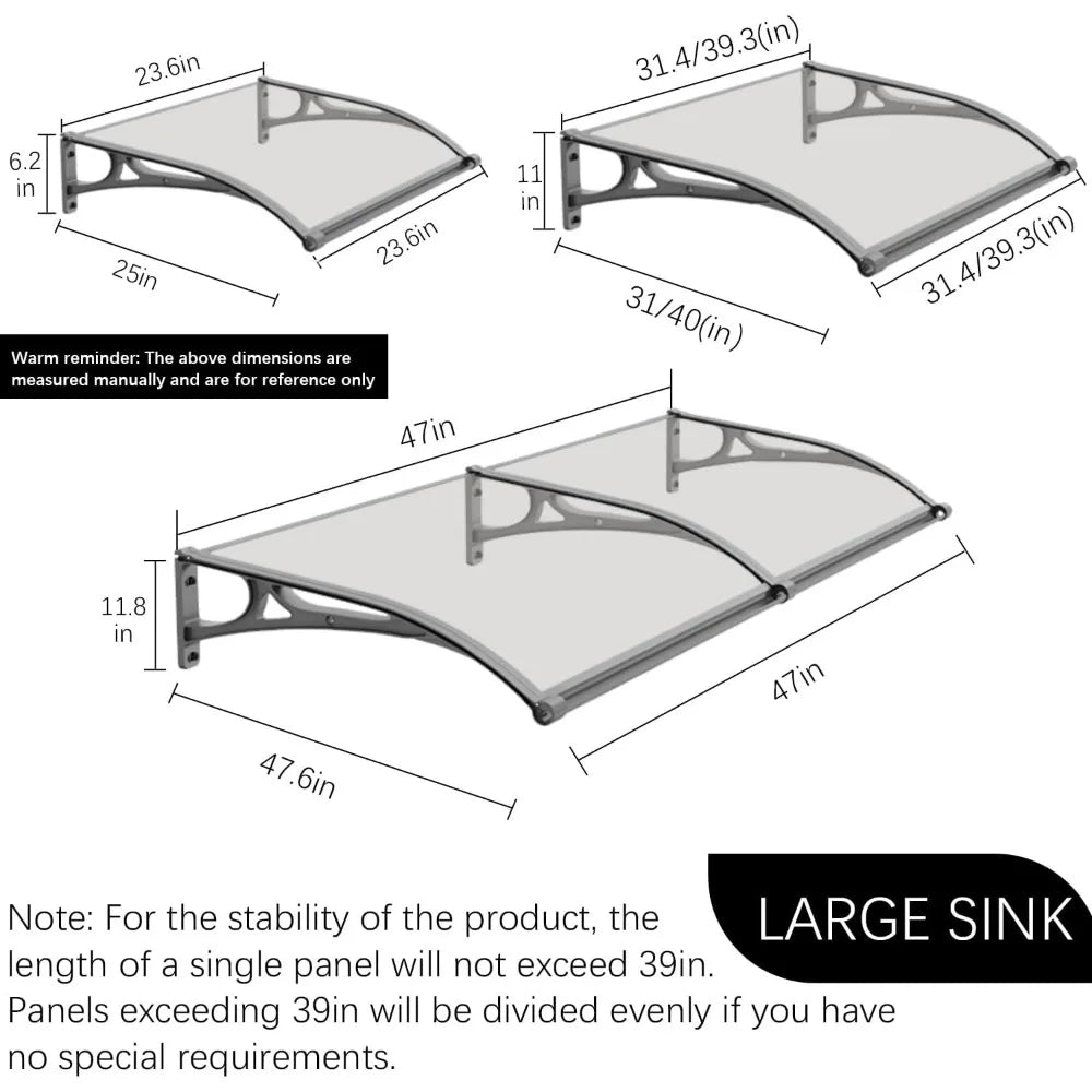 Durable Aluminum Awning for Exterior Door or Window Protection