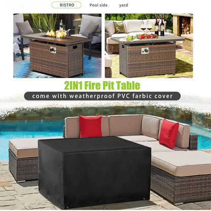 Propane Fire Pit Table with Storage and Auto Ignition