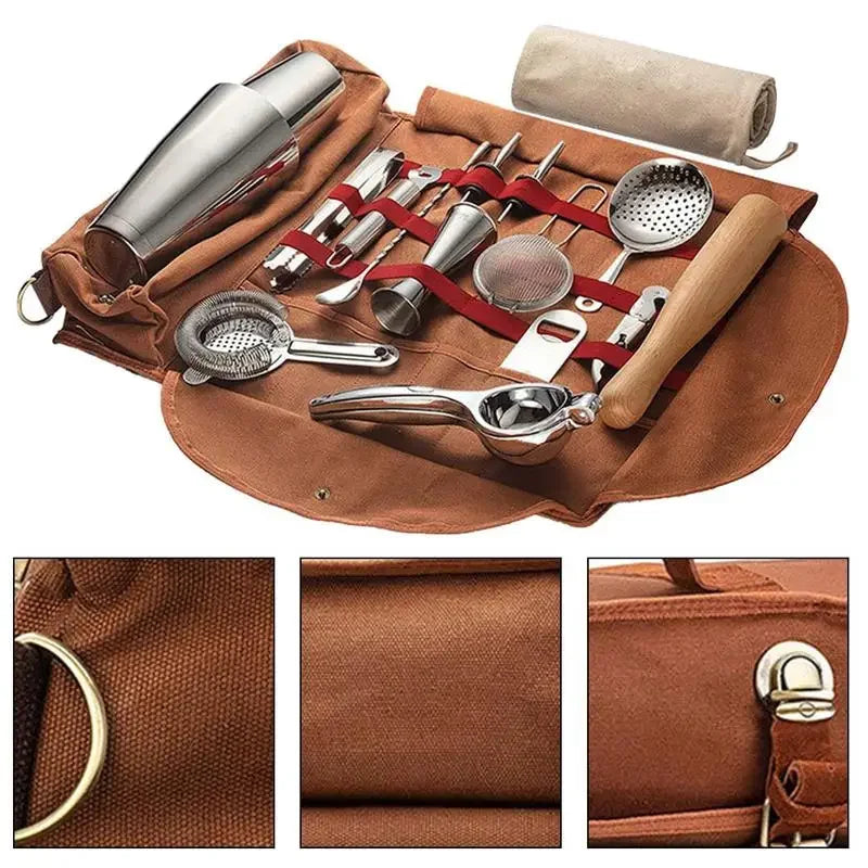 Cocktail Mixer Kit with Canvas Bag 2024- Tableware Accessories