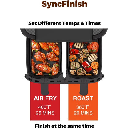  Innovative 8 QT 6-IN-1 Dual Basket Air Fryer with Sync-Finish