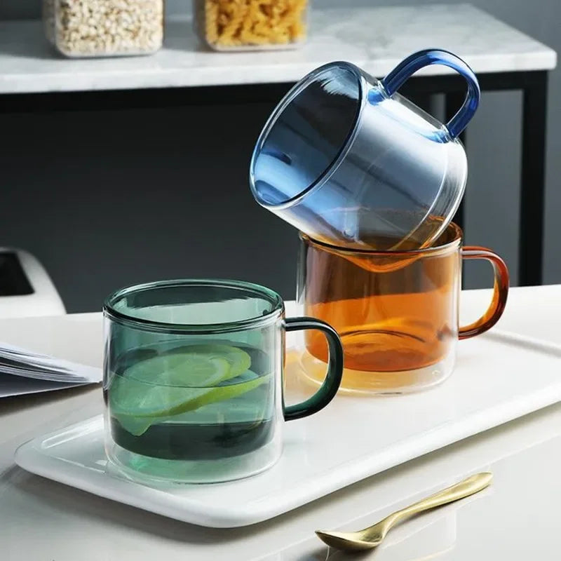 Stylish Colored Glass Coffee Cup for a Unique Drinking Experience