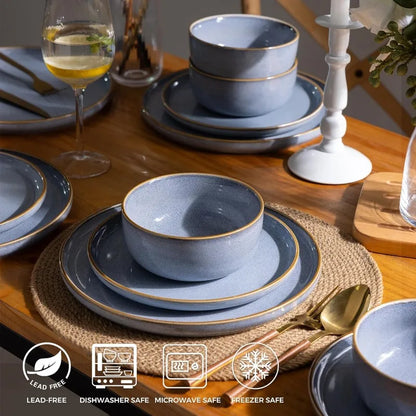 Elegant Ceramic Stoneware Dinnerware Set for 6 for Modern Dining
