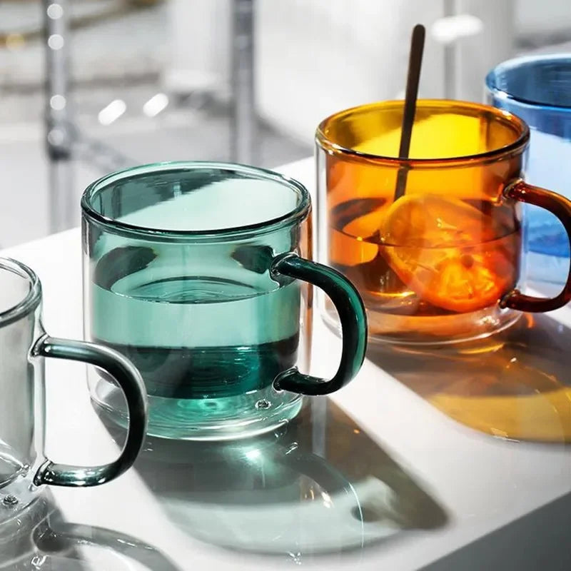 Stylish Colored Glass Coffee Cup for a Unique Drinking Experience