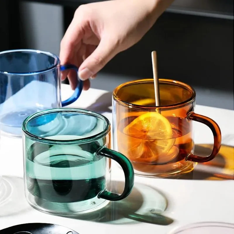 Stylish Colored Glass Coffee Cup for a Unique Drinking Experience