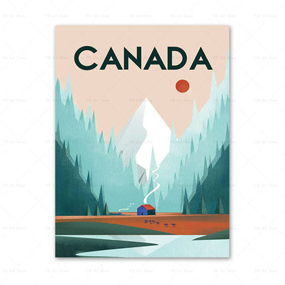 Travel Poster Print On Canvas