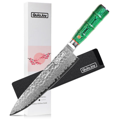 Qulajoy Japanese 8 Inch Chef Knife - 67 Layers Damascus VG-10 Steel