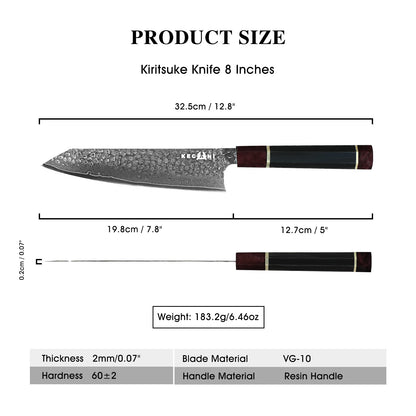 Kegani Japanese Kiritsuke 8 Inch Professional Chef&