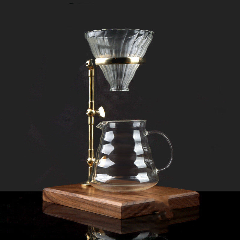 Pour-over Coffee Maker With Adjustable Height Wooden Base