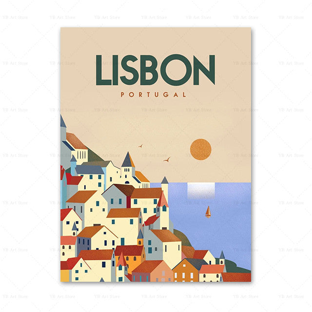 Travel Poster Print On Canvas