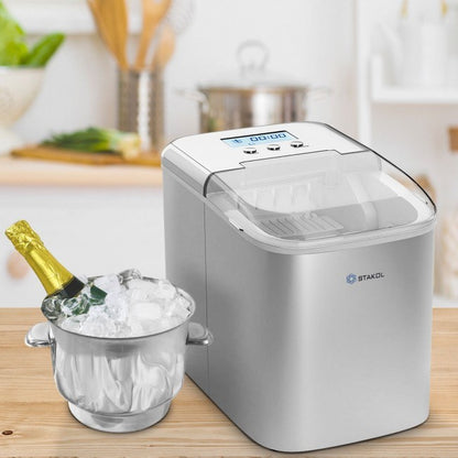 26 lbs Countertop LCD Display Ice Maker with Ice Scoop - Kitchen Tools