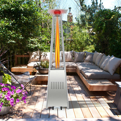 42000 BTU Pyramid Patio Heater with Wheels - Efficient Outdoor Heating