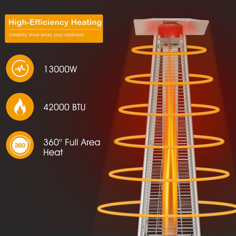 42000 BTU Pyramid Patio Heater with Wheels - Efficient Outdoor Heating