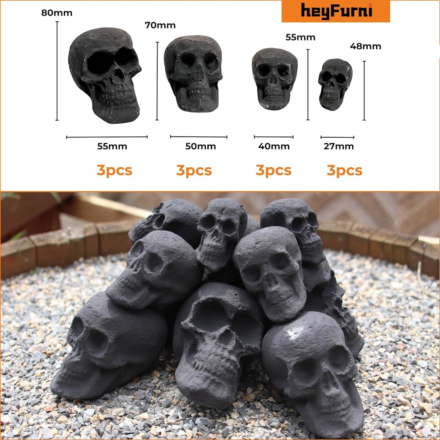 Unique Ceramic Fire Pit Skulls for a Spooky Outdoor Experience