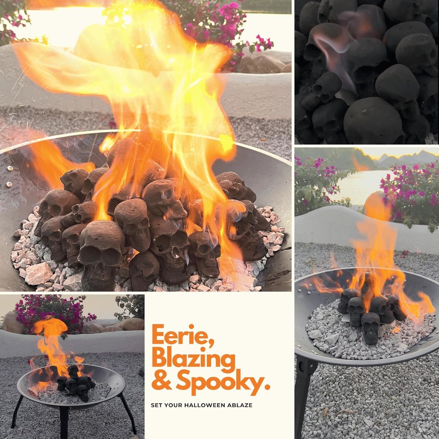 Unique Ceramic Fire Pit Skulls for a Spooky Outdoor Experience