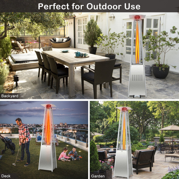 42000 BTU Pyramid Patio Heater with Wheels - Efficient Outdoor Heating