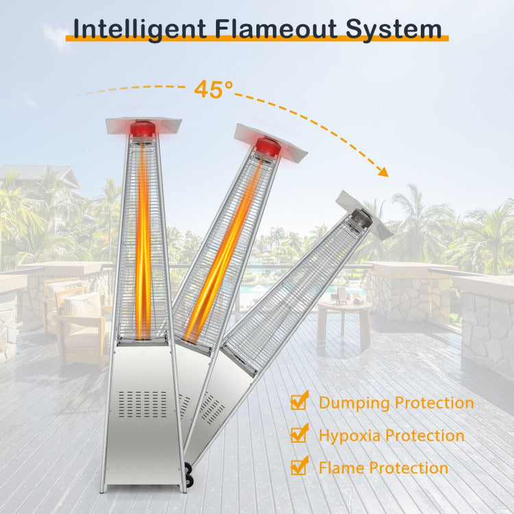 42000 BTU Pyramid Patio Heater with Wheels - Efficient Outdoor Heating