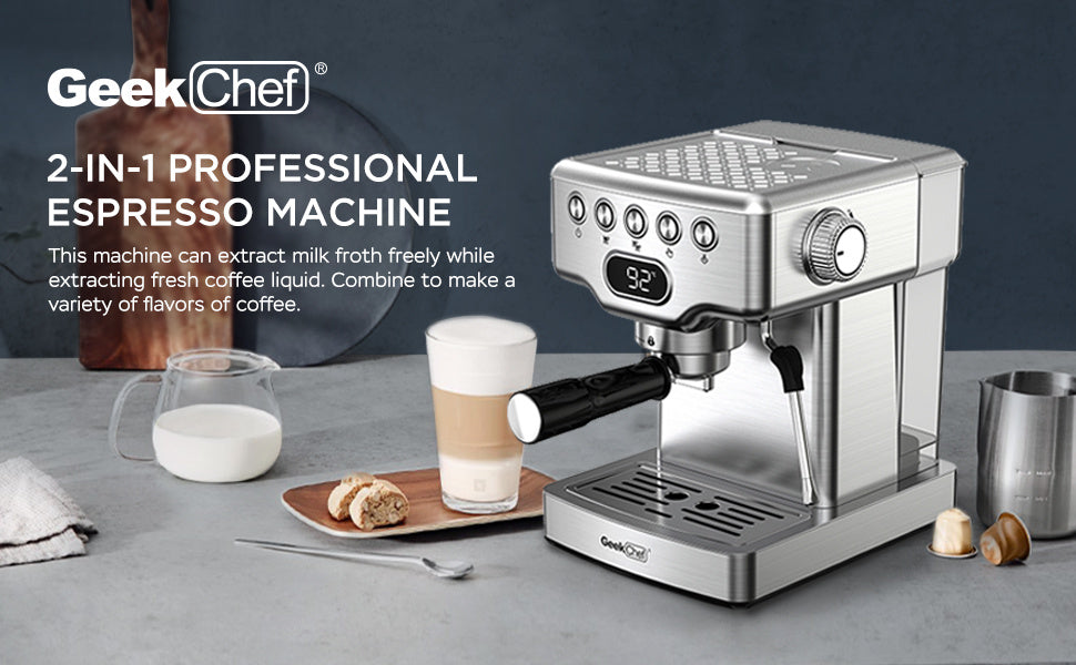 Geek Chef 2 in 1 Espresso Machine