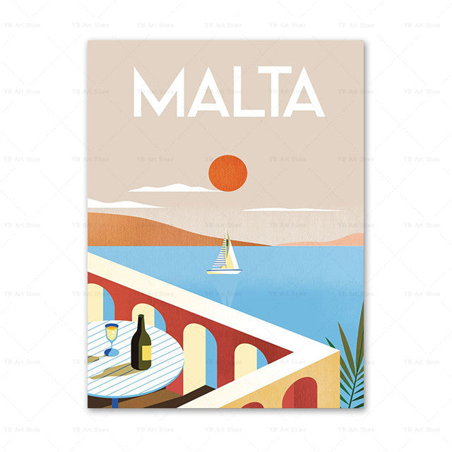 Travel Poster Print On Canvas