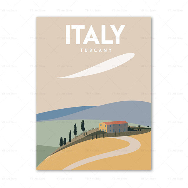 Travel Poster Print On Canvas